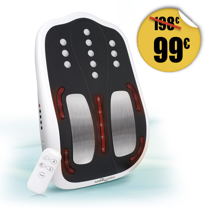 Aparato de Masaje ”4 en 1” LUMBAR COMFORT: Mejora tu calidad de vida cuidando tu espalda con 4 relajantes Terapias
