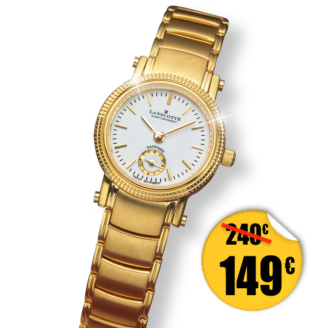 Reloj-Joya PORTOFINO: Acero dorado mediante baño de Oro de 1ª Ley IPG